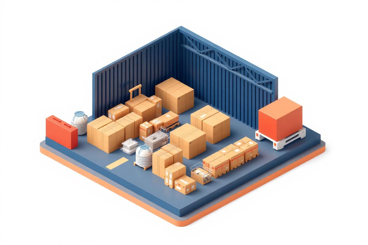 Illustration of parcels ready for dispatch